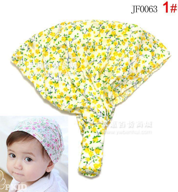 Baby bandanas flower girls headscarf cotton Hair accessories little dot floral printing headband 1-3 year kids girl wholesale 