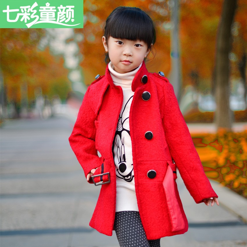 Girls Wool Dress Coat -01