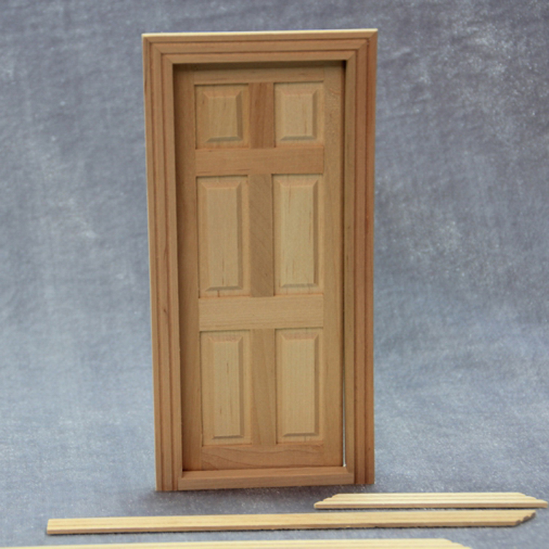Diy 1 12 Dollhouse Miniatures Wooded Door Unpainted Mini Doll