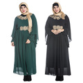 New Arrival Muslim Chiffon Embroidery long dress for Women Malaysia abayas in Dubai Turkish clothing high
