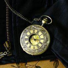 Fashion leisure The new table size side Rome double time display retro Necklace pocket watch Factory direct sales DH098