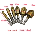 NEWACALOX 6pc 82 Degree Countersink Drill Bit Set Counter Woodworking Bits Boring Chamfer Chamfering Cutter Bore