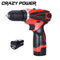 CRAZY POWER 16 8V Electric Drill 2 Rechargeable Batteries 2 Speed Cordless Screwdriver Electric Screwdriver Parafusadeira