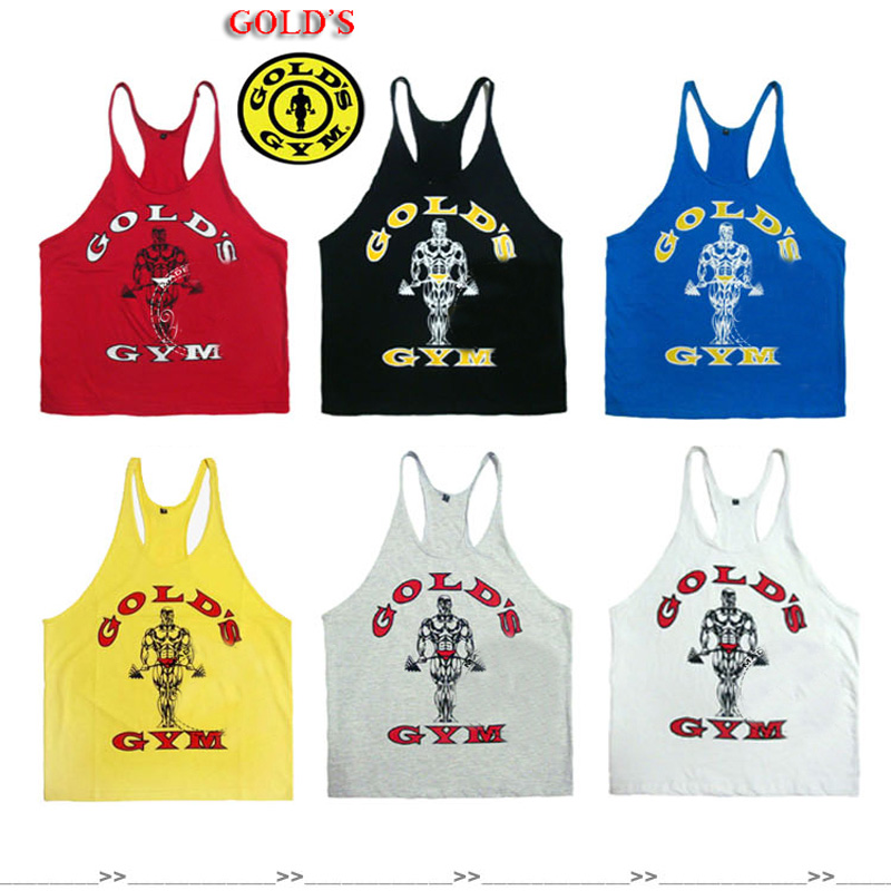 Image of 2015 gym vest bodybuilding clothing and fitness men tank tops golds gym brand high quality 100% cotton undershirt gym shark