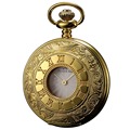 KS Retro Gold Skeleton Alloy Case Day Display White Roman Numeral Dial Quartz Analog Steampunk Necklace