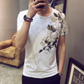 2017 Summer Fashion Men s T Shirt Casual 3D Peony Short Sleeve T Shirt Mens Clothing
