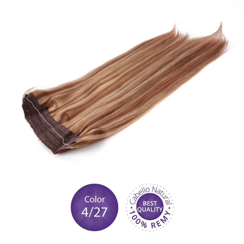 12inch 28inch Color 4/27 Brown Highlight Remy Flip Halo Hair Extensions