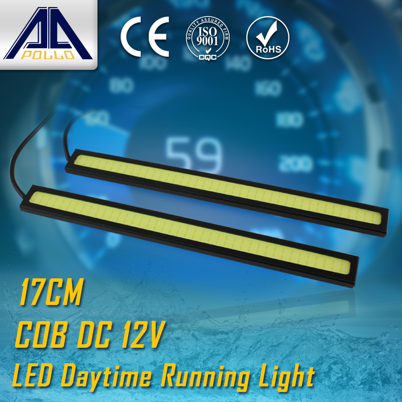 Image of 2pcs 17cm LED car DRL COB Daytime Running light 100% Waterproof led Car Driving light fog parking lamp Warning Light Source