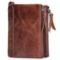 100 Genuine Crazy Horse Cowhide Leather Men Wallet Short Card Holder Luxury Designer Clutch Coin Purse