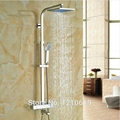 Modern 12 Inch Thermostatic LED Color Shower Faucet Mixer Tap Chrome Polish Wall Mounted