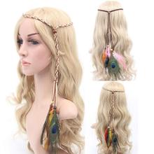 Free Shipping 2016 Best Deal High Quality Hot Selling Bohemia Peacock Feather Headband Beads Hair Rope Festival Headdress