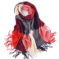 Winter Fashion Girls Tartan Scarf Women Poncho Bandana Plaid Scarf New Designer Acrylic Basic Shawls Womens