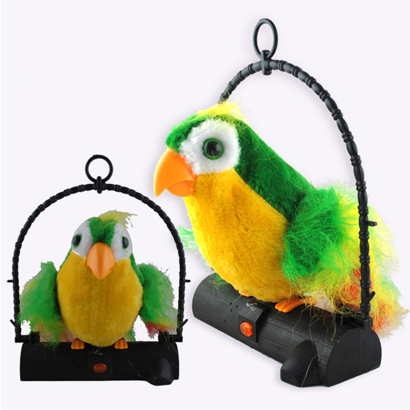 stuffed talking parrot