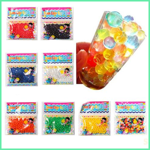 Image of 12bag/lot, 1200 particles Pearl shaped Crystal Soil Water Beads Mud Grow Magic Jelly balls Soilless cultivation planting