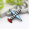 Classic The Plane Design Fashion Brooch Women Lacquer Black Zebra Stripes Airplane Brooches Lapel Hijab Scarf