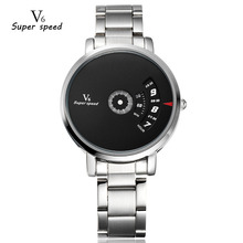 2016 new fashin V6 brand design classic man male clock army cool sport leather military wrist quartz business gift watch B004