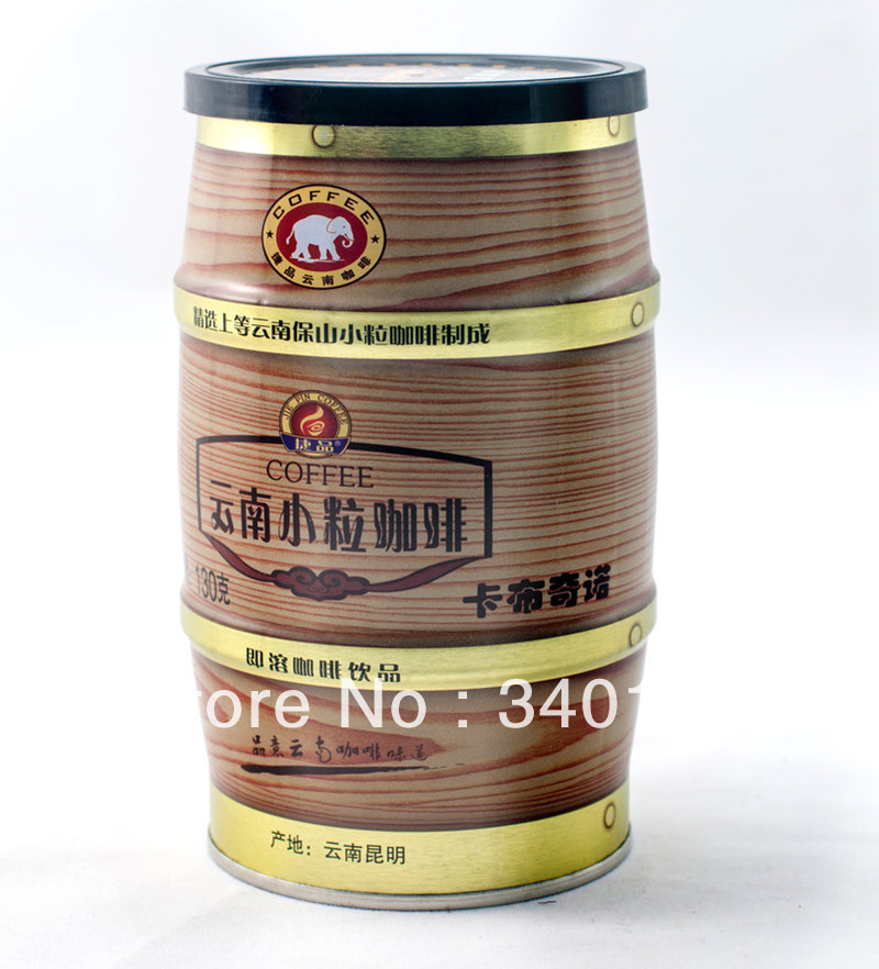 Free Shipping Small grain coffee canned instant coffee three in 130g cappuccino