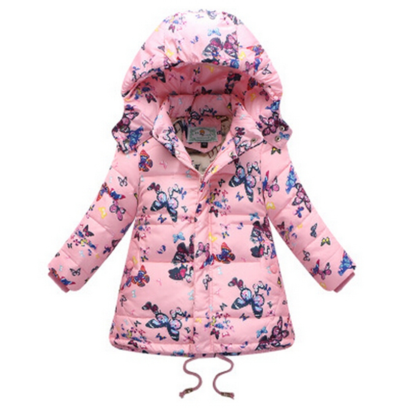 2015 Kids Winter Coat Girls Girls Winter Coats And Jackets Children Outwear Warm Duck Down Flower Print Baby Girl Parka YJ0225