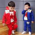 2016 New cotton Toddlers children baby boys girls winter 3pcs clothing set suits Pattern kids hoody