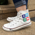Wen 2017 High Top Canvas Shoes Men Women s White Casual Sneakers Flats Lace Up for