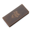 Vintage brand Crazy Horse Leather Cowhide Men Long Clutch Wallet Skeleton pattern Large Cow Leather Men