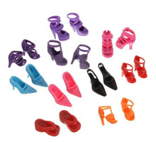 Caliente venta 1 / 6 muñecas colores mezclados estilos zapatos de paquetes zapatos para 30 cm chica muñecas sandalias de tacón alto zapatillas zapatos bolsa 1000 par/lote