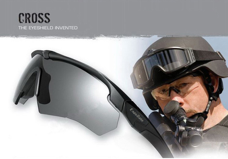 US Cross Military Goggles, Polarized Ballistic 3, 4 or 5 Lenses, Army Sunglasses with Original Logo,