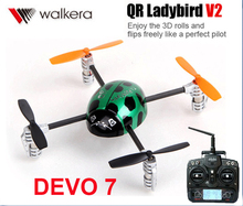 Original Walkera QR Ladybird V2 with DEVO 7 Transmitter 3D RC Helicopter 3-Axis-Gyro 2.4GHz RTF