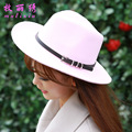 British Style Winter Unixes Men and Women Straight Large Wide Brim Cap Jazz Hat Imitation Wool