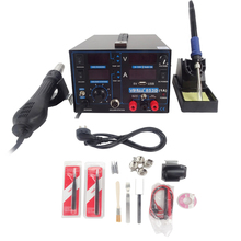 Free by DHL 110V/220V YIHUA 853D 1A 1pc repair soldering station hot air gun solde iron Soldering Station with English Manual