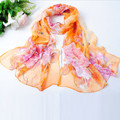 2016 New Womens Summer Fashion Scarf Women Thin Long Chiffon Silk Shawl Flower Shawls Scarves chales
