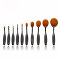 New 10 pcs set Toothbrush Shape Makeup Brush Cosmetic Tool Soft Oval Brushes for Foundation Blush