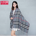 2016 Plaid Sjaal Autumn winter blanket scarf pure cashmere woman scarves brand unisex plain color soft