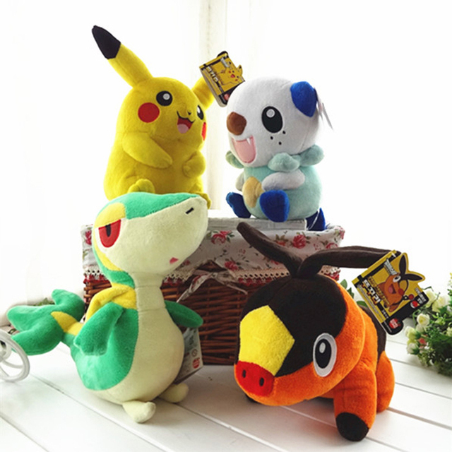 Покемон Oshawott Плюшевые Игрушки Пикачу Snivy Tepig 1 шт. 30 см Мягкая чучела Животных Плюшевые Куклы С Тегом Плюшевые Игрушки Для Детей подарок