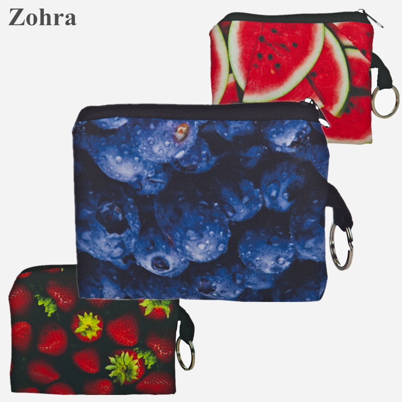 Image of Zohra Fruit 3D printing girl women Bag wallets Coin purse Wallet man card holder monederos carteira masculina portefeuille femme