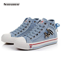 2016 Women High Upper Platform Canvas Shoes Woman Lace up Casual Shoes Women Flat Walking Shoes
