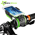 RockBros Bicycle Accessories Bike Light Bicycle Lamp Waterproof Moto Bike Phone Holder Double Led Lights Usb