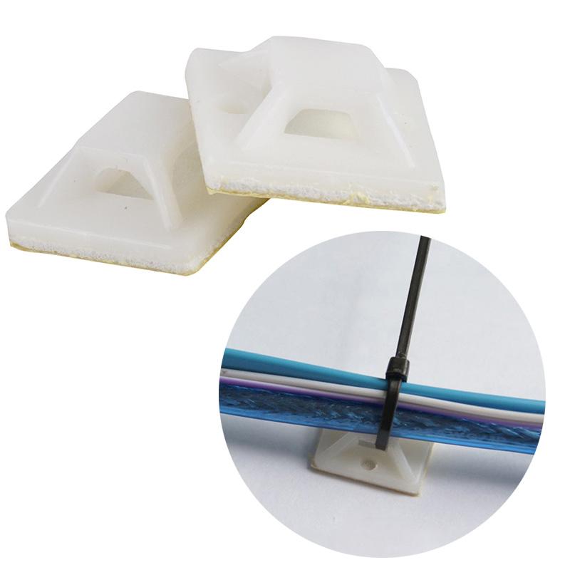 Mounts Mounting Base Clamps Clip Self Adhesive Cable Wire Zip Tie
