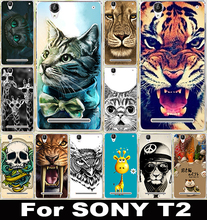 New Hot High Quality Ultra-thin Painted Cute Animal UV Print Hard Cover Case For SONY Xperia T2 ultra XM50h Phone bags cases