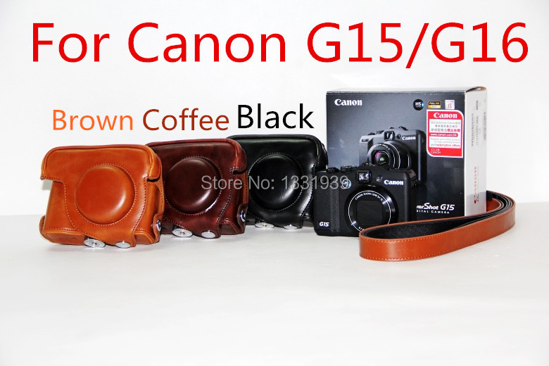 Free shipping New PU Leather Camera Bag Case Cover With Shoulder Strap