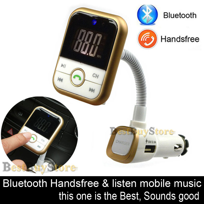 Super Hot Sale Bluetooth Car Kit Handsfree Set MP3 Player FM Transmitter USB Car Charger, Support SD