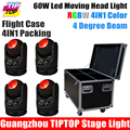 Freeshipping 4IN1 Flightcase Packing 60W Led Moving Head Beam Light O S R A M Lamp