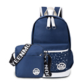 Korean Style Fashion Contrast Color Bag Women Trendy Print Canvas Backpack Simple Practical Durable Zipper Men