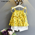 VORO BEVE New summer new girl floral harness shorts suit Baby Girls Children Kids Clothes