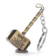 Marvel Avengers Thor’s Hammer Keychain Mjolnir Model Zinc Alloy Keyring Toy Thor Key Chain Ring Men Jewelry Fans Accessories