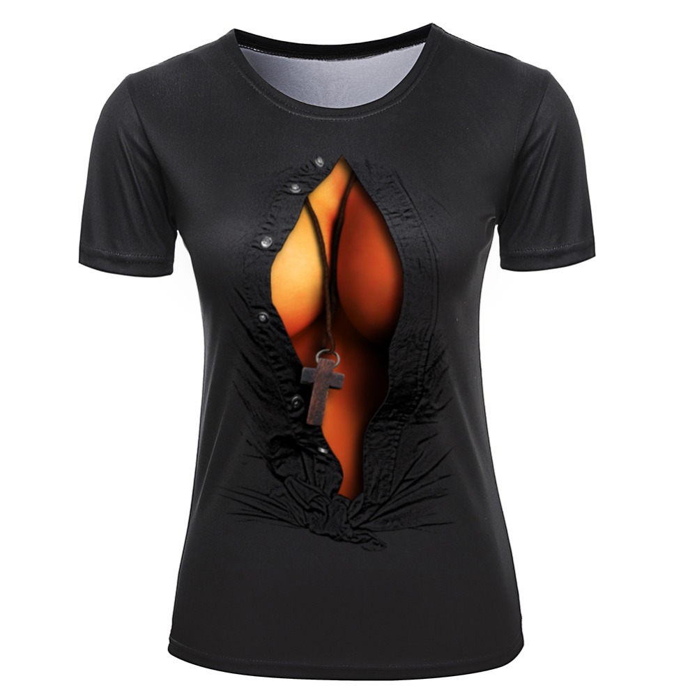 Image of Fashion Hot Sale Summer Women T Shirts Multicolour Feminine Sexy T-shirt O Neck Elegant New girls Tee shirt