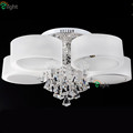 Modern Nordic Minimalism Acrylic Rings Design Lustre De K9 Crystal Led Chandelier Remote Control Dimmable Ceiling