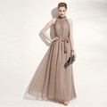 Vestidos Women Elegant Bohemian Beach Summer Dress Ultra Perfect Fairy Hang neck Sexy Maxi Dress Chiffon