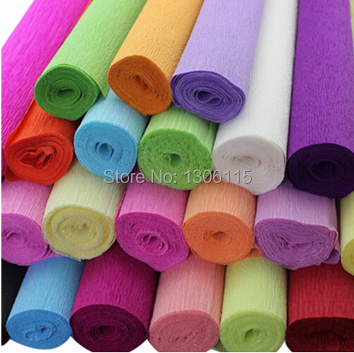 Image of Free Shipping 250*50cm/Roll DIY Flower/ Gift Decoration Wrapping Packing Crepe Papers, Handmade Materials of Crinkled Paper