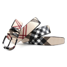 Plaid Designers Luxury Cowhide Brand Women Genuine Leather Pin Buckle Belt for Mens High Quality Ceinture Homme Feamle White